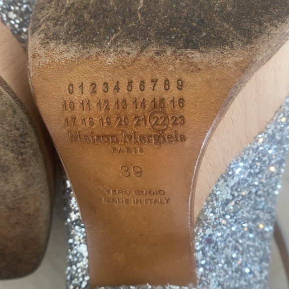 Mason Margeiela Paris split toe, crushed crystal smashed, thick round heel , 39 - Picture 9 of 16